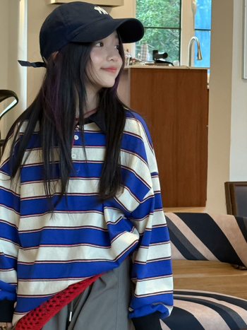 Unisex πόλο για παιδιά, πλεκτό ύφασμα, ριγέ σχέδιο, αντίθετος γιακάς, μακριά μανίκια, για άνοιξη και φθινόπωρο