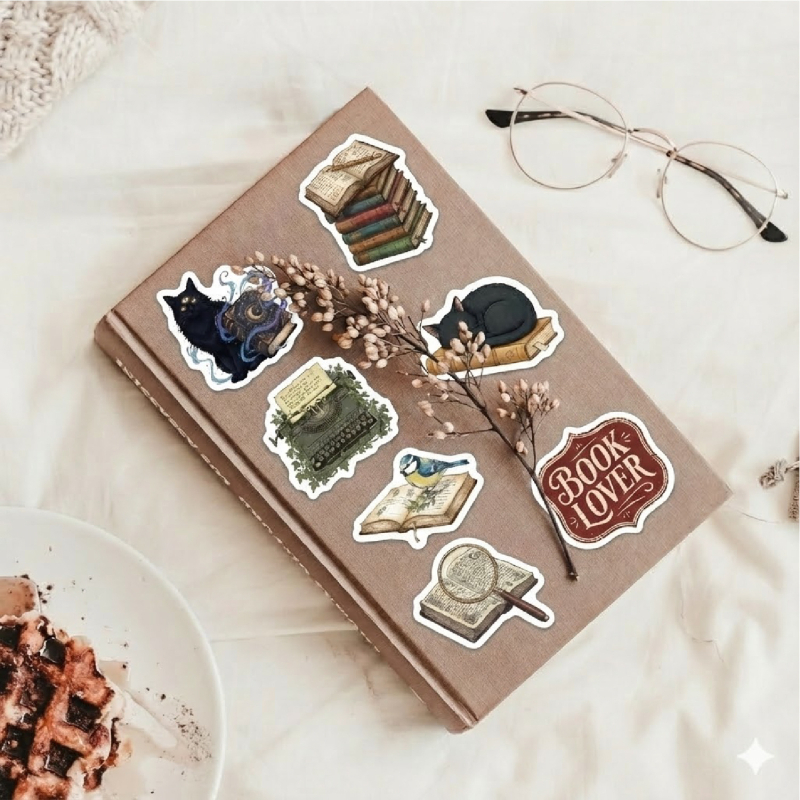 Σετ ρετρό αυτοκόλλητων βινυλίου για σημειωματάρια και θήκες τηλεφώνου, 100 τεμάχια, αδιάβροχα, UV-ανθεκτικά, αντοχή σε λιπαρές ουσίες και γρατσουνιές, αυτοκόλλητα με αφαιρούμενο κόλλα