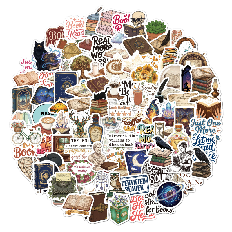 Σετ ρετρό αυτοκόλλητων βινυλίου για σημειωματάρια και θήκες τηλεφώνου, 100 τεμάχια, αδιάβροχα, UV-ανθεκτικά, αντοχή σε λιπαρές ουσίες και γρατσουνιές, αυτοκόλλητα με αφαιρούμενο κόλλα