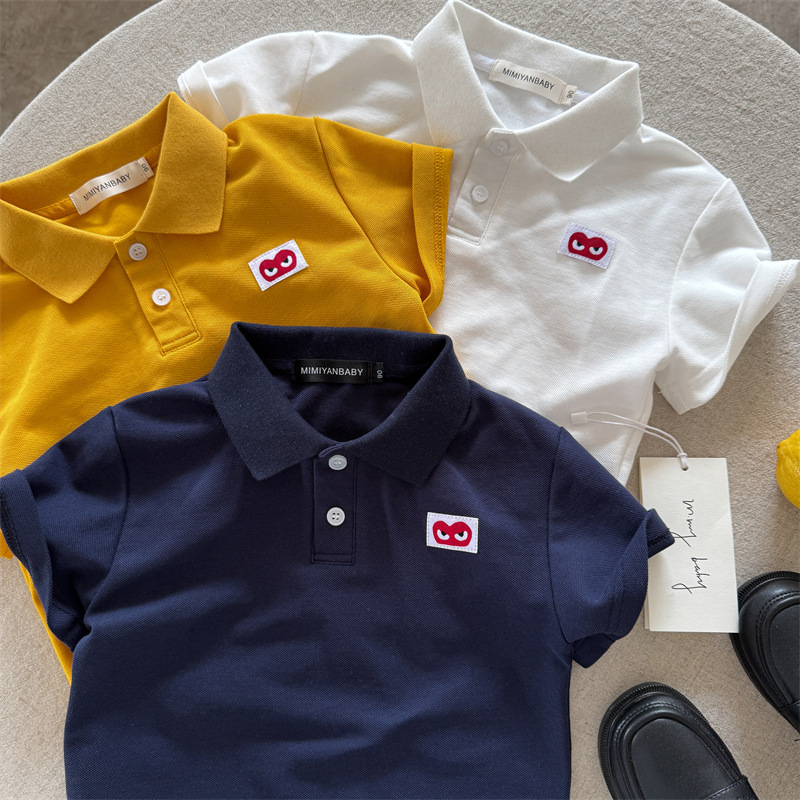 Unisex βαμβακερό polo πουκάμισο με κέντημα, καλοκαίρι 2025