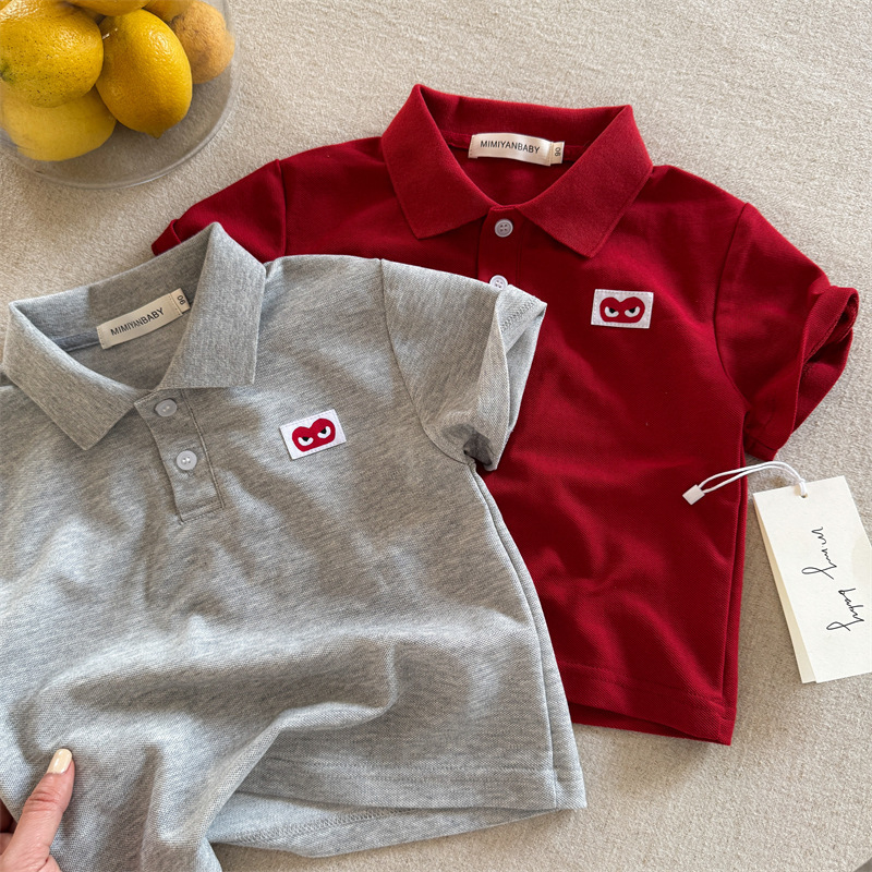 Unisex βαμβακερό polo πουκάμισο με κέντημα, καλοκαίρι 2025