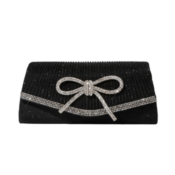 Večernja clutch inspirirana Europom i Amerikom s kristalima, plisirana mašna, PU mini kvadratna torbica