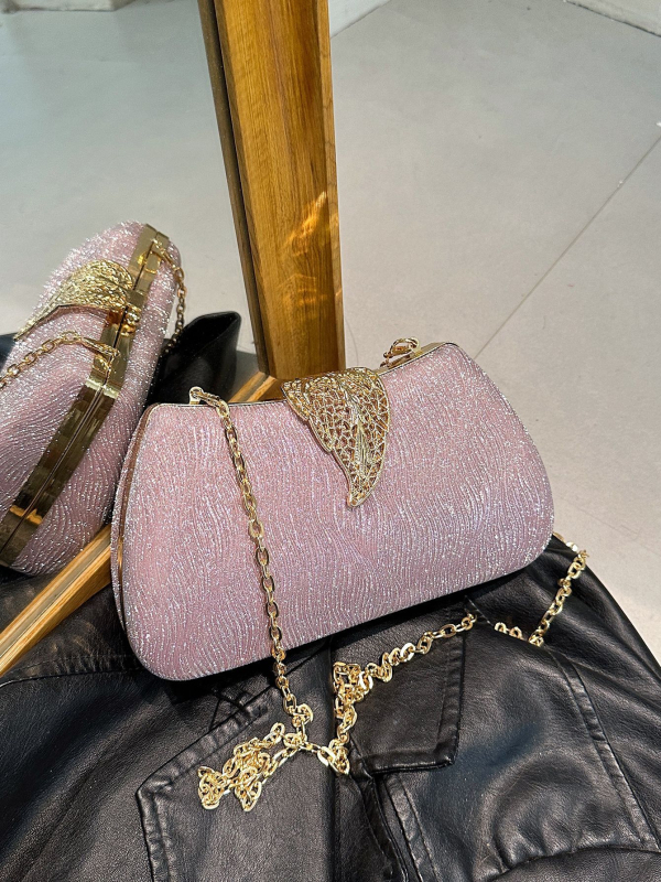 PU ženska torbica s lancem za crossbody, zaključavanje, horizontalni kvadratni oblik, džep sa zatvaračem