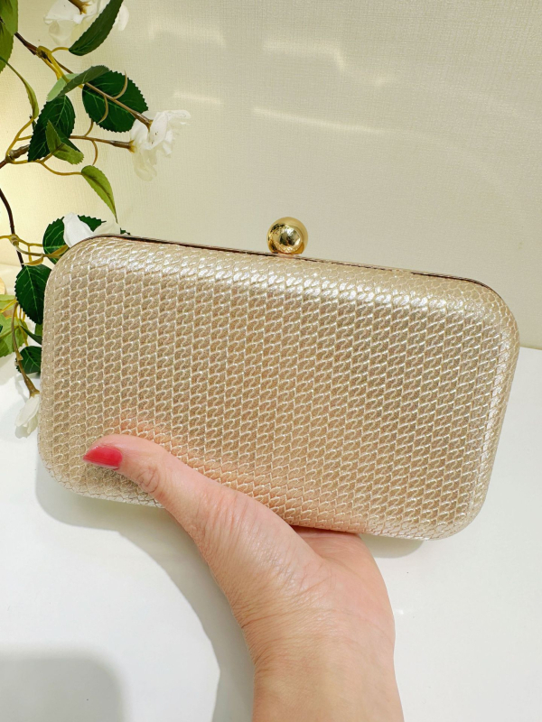 PU kožna četvrtasta clutch torbica s kopčom, džep za telefon, tvrdi kućište