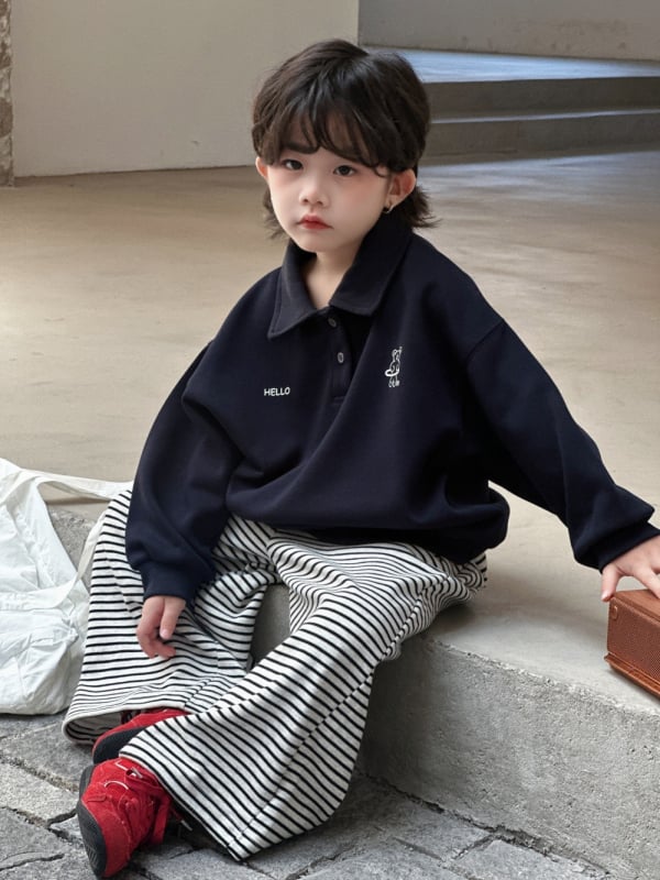 Παιδικό πουκάμισο πόλο, κορεατικού στυλ, τύπωμα καρτούν, μακριά μανίκια, βαμβάκι, unisex, φθινόπωρο 2025