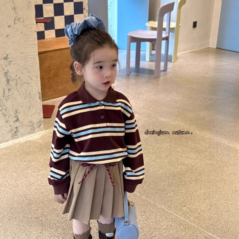 Παιδικό πόλο shirt με ρίγες, από βαμβάκι, μακριές μανίκια, άνετη χαλαρή γραμμή, unisex, ηλικίες 3–8 ετών