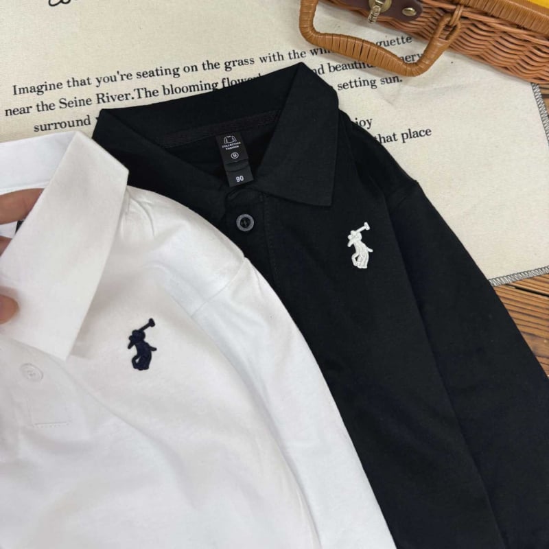 Παιδικό πόλο με κέντημα αλόγου και γιακά, βαμβακερό, για αγόρια 3–8 ετών