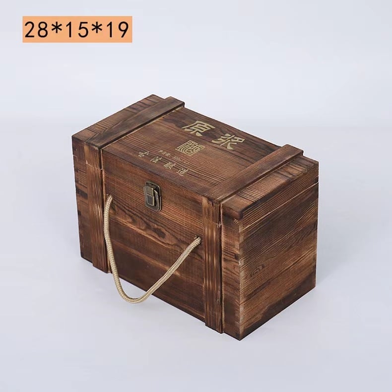 Дървена кутия за вино за две бутилки, гравирана, естествена дървесина, персонализирана облицовка, модел JXQ509