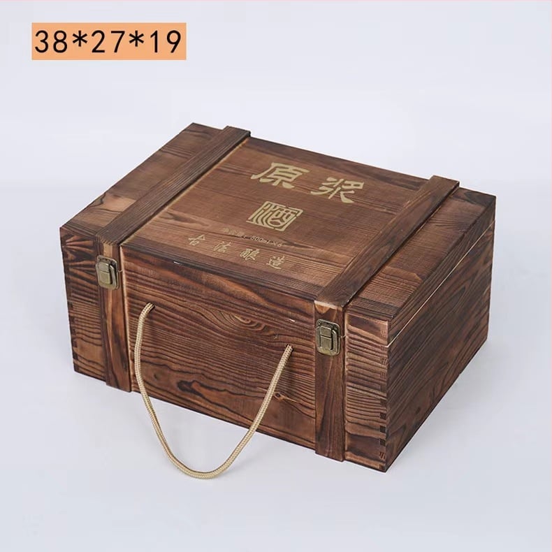 Дървена кутия за вино за две бутилки, гравирана, естествена дървесина, персонализирана облицовка, модел JXQ509