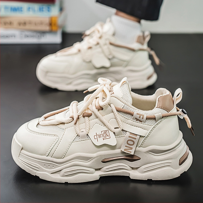 Pantofi sport casual pentru bărbați, cu partea superioară din PU+ plasă respirabilă, talpă din cauciuc antialunecare, materiale rezistente la uzură, șiret frontal, branț EVA