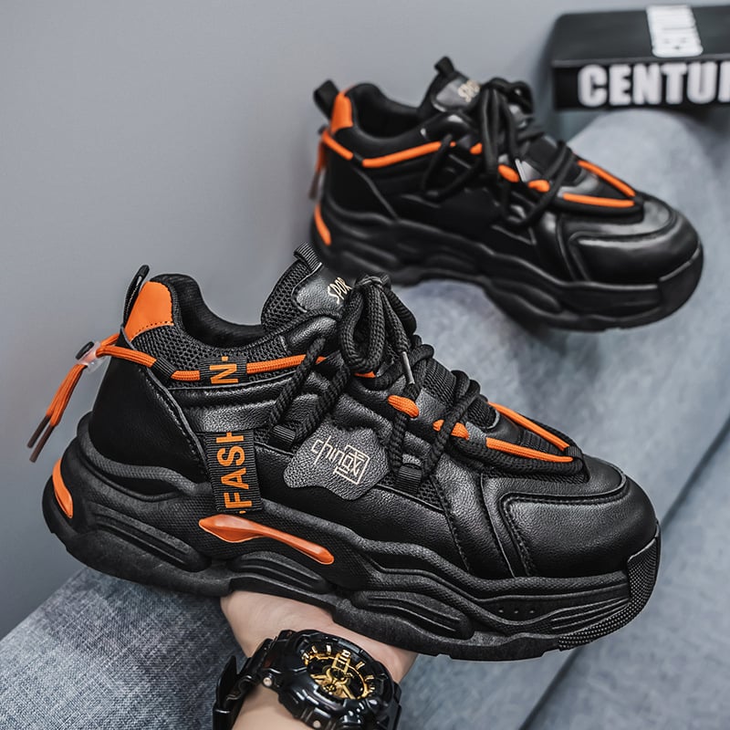 Pantofi sport casual pentru bărbați, cu partea superioară din PU+ plasă respirabilă, talpă din cauciuc antialunecare, materiale rezistente la uzură, șiret frontal, branț EVA