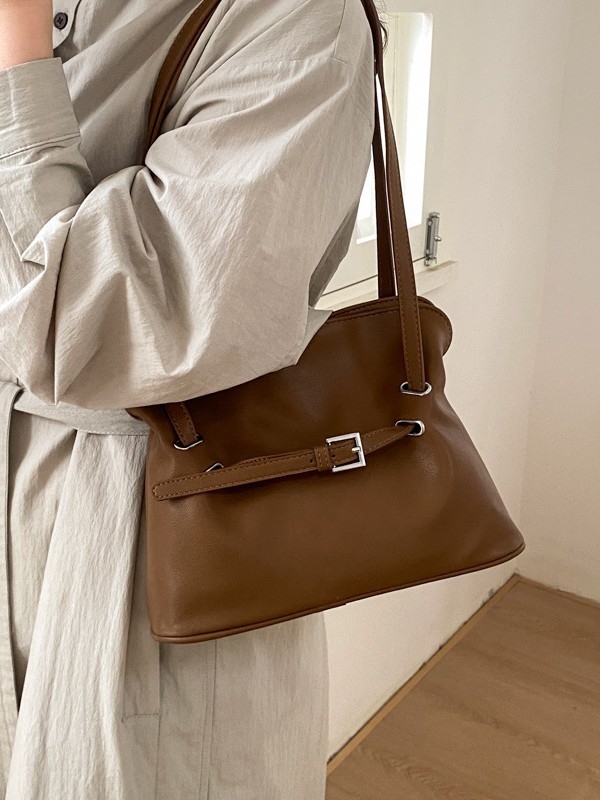 Nova tote torba s plisom u oblaku i remenom, PU koža, gradska dnevna crossbody torba