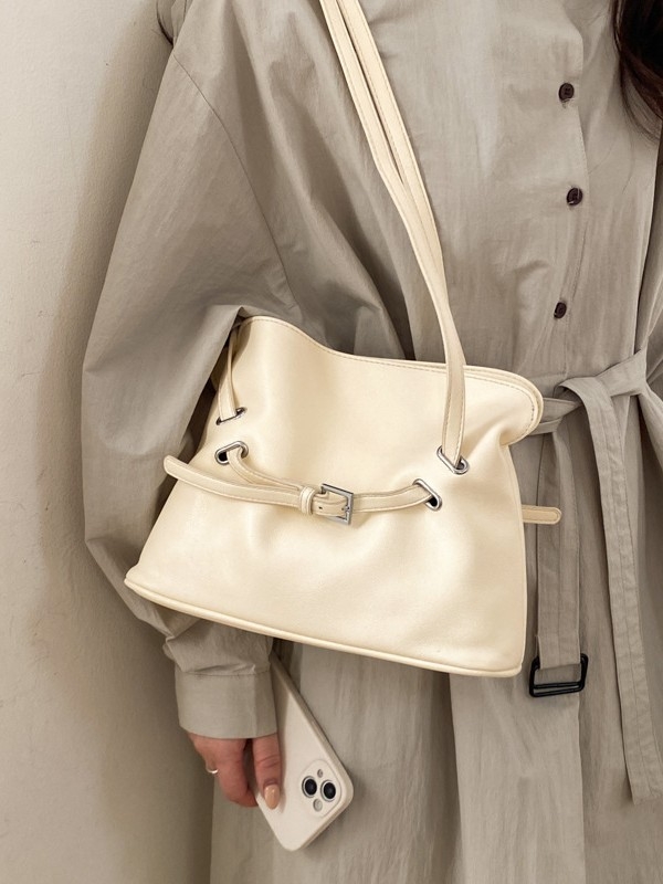 Nova tote torba s plisom u oblaku i remenom, PU koža, gradska dnevna crossbody torba