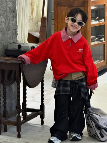 Πόλο πουκάμισο, Κορεάτικη έκδοση, Βαμβακερό ύφασμα, για παιδιά μεσαίου-μεγάλου ύψους (>140 cm), Κωδ. 25QZ08