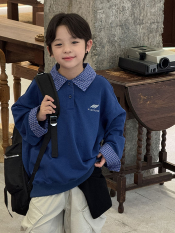 Πόλο πουκάμισο, Κορεάτικη έκδοση, Βαμβακερό ύφασμα, για παιδιά μεσαίου-μεγάλου ύψους (>140 cm), Κωδ. 25QZ08