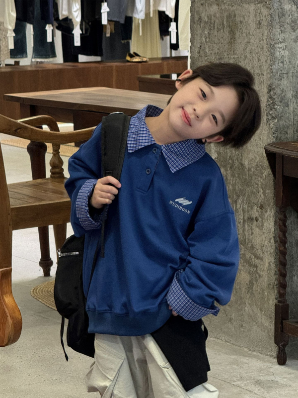 Πόλο πουκάμισο, Κορεάτικη έκδοση, Βαμβακερό ύφασμα, για παιδιά μεσαίου-μεγάλου ύψους (>140 cm), Κωδ. 25QZ08