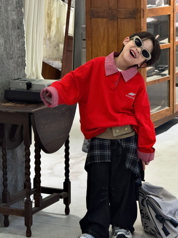 Πόλο πουκάμισο, Κορεάτικη έκδοση, Βαμβακερό ύφασμα, για παιδιά μεσαίου-μεγάλου ύψους (>140 cm), Κωδ. 25QZ08