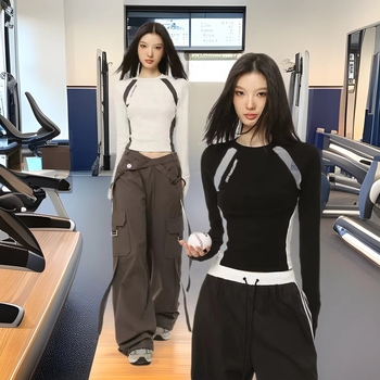 Unisex fitness majica s raglan rukavima, uski kroj, prozračna tkanina od Vinylon vlakna
