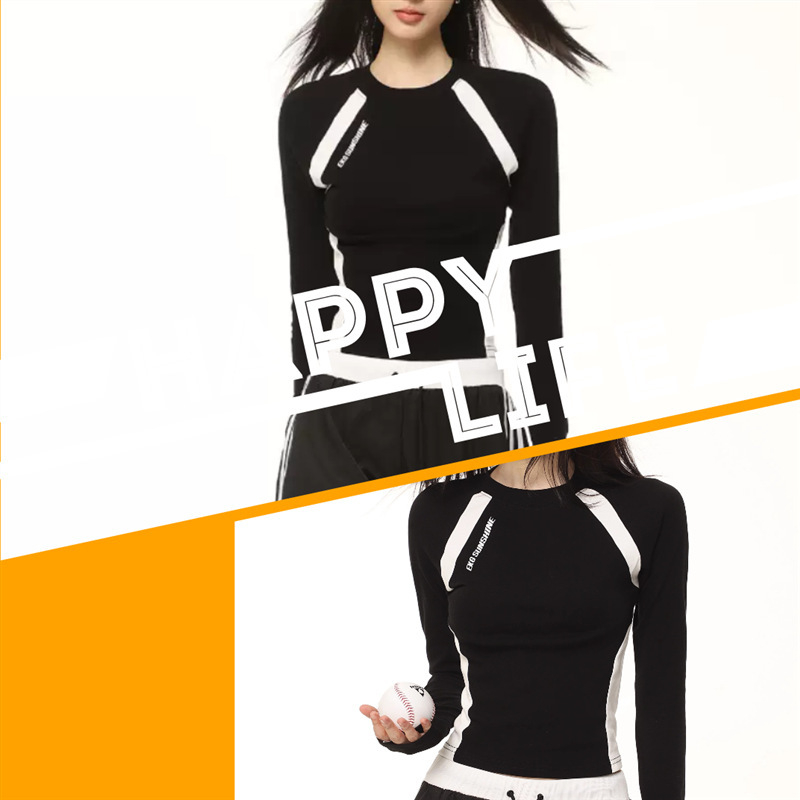 Unisex fitness majica s raglan rukavima, uski kroj, prozračna tkanina od Vinylon vlakna
