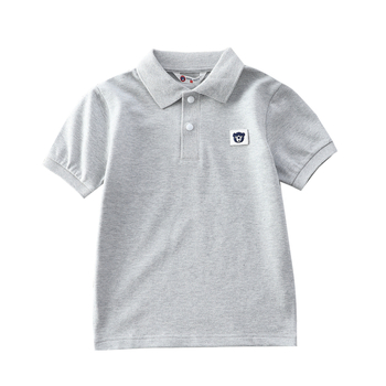 Παιδικό πόλο από βαμβάκι, Unisex, κοντομάνικο, με γιακά που στέκεται, κέντημα, μονόχρωμο, για παιδιά άνω των 8 ετών