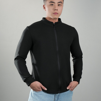 Férfi sportos kabát teljes cipzárral és állógallérral, hosszú ujjú, téli fleece, 95% poliészter LYCRA