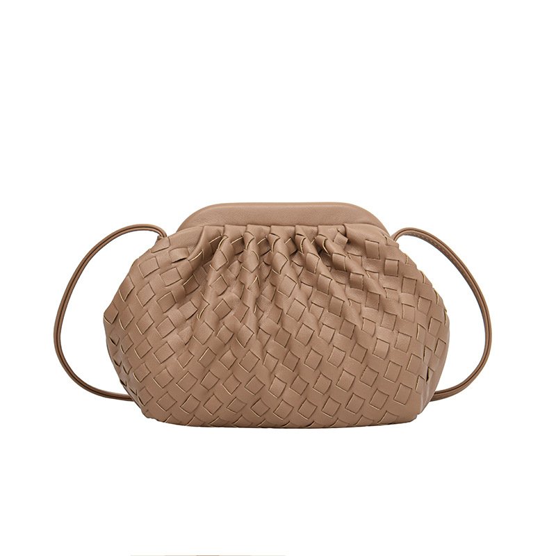 PU koža crossbody torba, ulični stil, tkana torba, vodoravni kvadratni oblik, zatvaranje klipsom