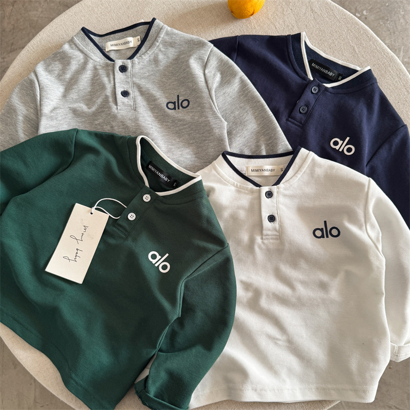 Dječja polo majica s otiskom slova, korejski stil, pamuk, za djecu 3–8 godina