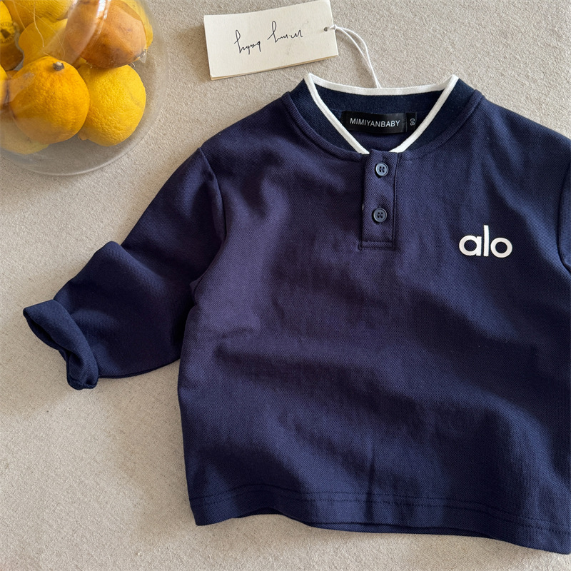 Dječja polo majica s otiskom slova, korejski stil, pamuk, za djecu 3–8 godina