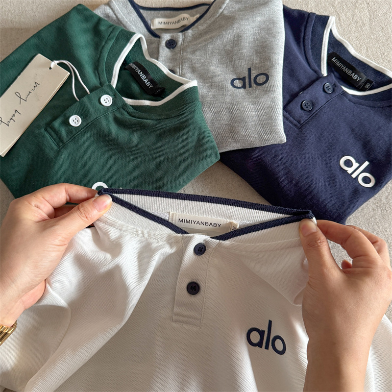 Dječja polo majica s otiskom slova, korejski stil, pamuk, za djecu 3–8 godina