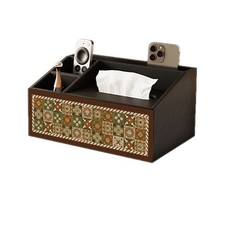 Θήκη αποθήκευσης τηλεχειριστηρίου με καπάκι και διαμερίσματα — ξύλινη κατασκευή από MDF, μοντέρνο μινιμαλιστικό στυλ, διατίθεται εκτύπωση λογοτύπου