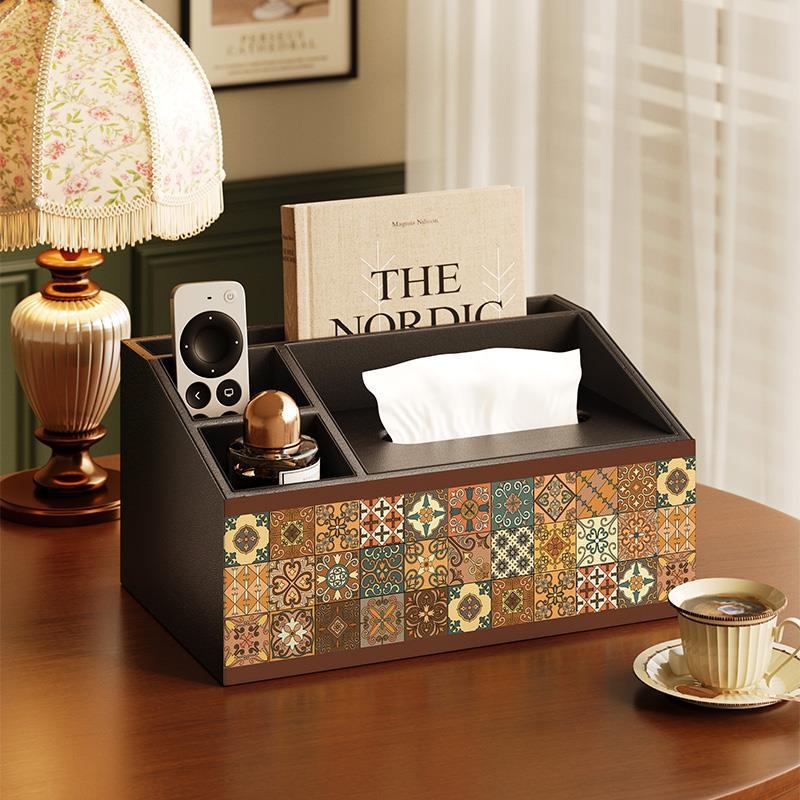 Θήκη αποθήκευσης τηλεχειριστηρίου με καπάκι και διαμερίσματα — ξύλινη κατασκευή από MDF, μοντέρνο μινιμαλιστικό στυλ, διατίθεται εκτύπωση λογοτύπου