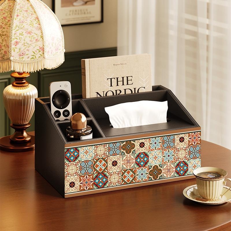 Θήκη αποθήκευσης τηλεχειριστηρίου με καπάκι και διαμερίσματα — ξύλινη κατασκευή από MDF, μοντέρνο μινιμαλιστικό στυλ, διατίθεται εκτύπωση λογοτύπου