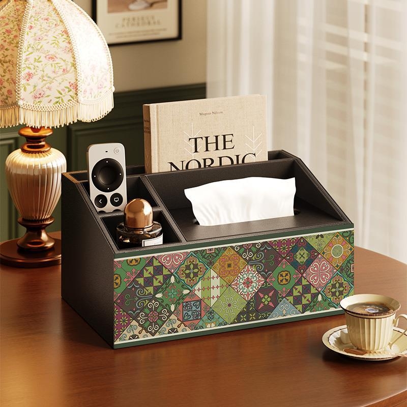 Θήκη αποθήκευσης τηλεχειριστηρίου με καπάκι και διαμερίσματα — ξύλινη κατασκευή από MDF, μοντέρνο μινιμαλιστικό στυλ, διατίθεται εκτύπωση λογοτύπου