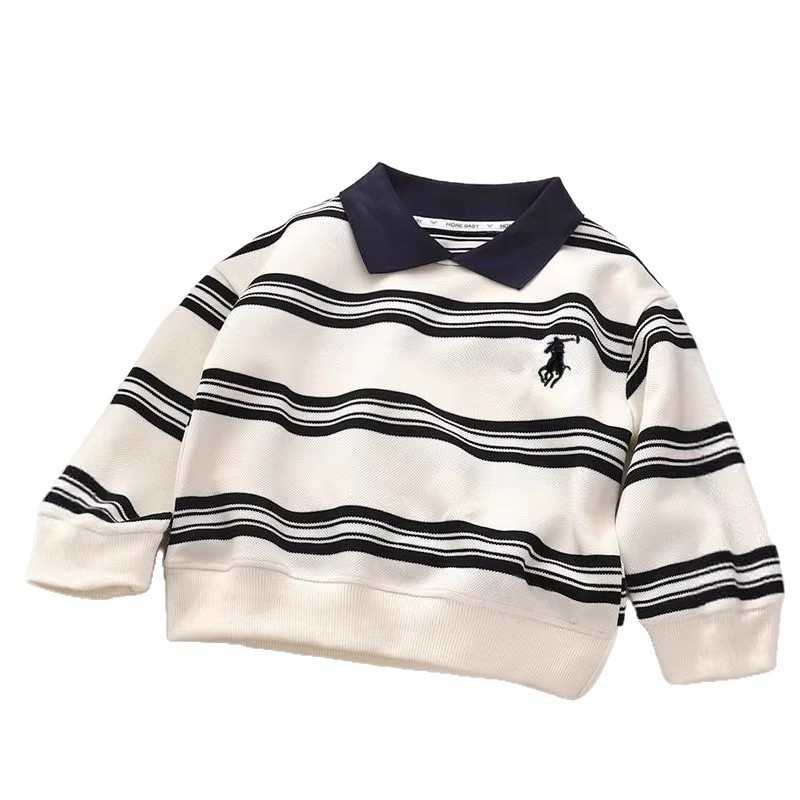 Polo majica za djecu s prugama, pamuk, korejski stil, uzrast 3-8 godina