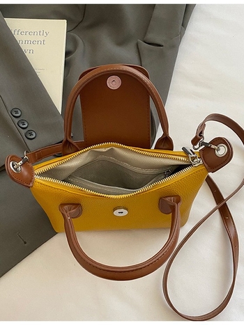 Crossbody torba, gradski minimalistički stil, PU koža, dumpling-tip oblik, otvaranje s poklopcem, poliester podstava