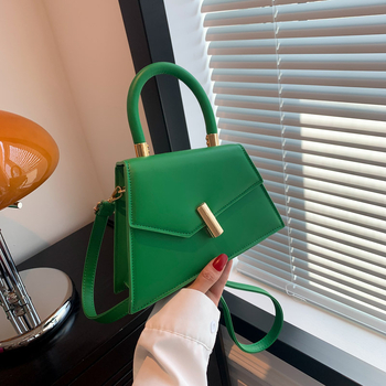 PU materijal urbana minimalistička crossbody torba s preklopnim zatvaranjem, vodoravni kvadratni oblik, džep za mobitel, jedna naramenica, za svakodnevnu upotrebu