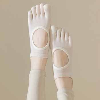 Ženske joga čarape s pet prstiju od pamuka, protuklizne, upijaju znoj, za pilates i fitness