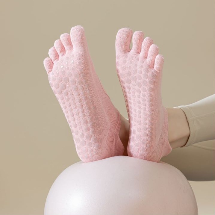 Ženske joga čarape s pet prstiju od pamuka, protuklizne, upijaju znoj, za pilates i fitness