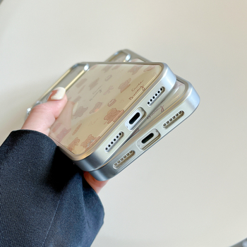 Kućište za iPhone s dizajnom medvjeda i elektroplatnim završetkom, Nothing marka, stil 2-u-1, PC materijal, kompatibilno s iPhone 13/14 serijom