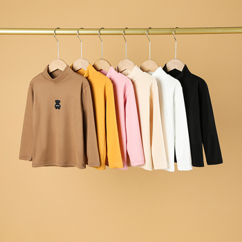 Dječja majica s dugim rukavima od bruširane poliester tkanine (95,5%), visok ovratnik, motiv karikatura, pogodna za proljeće, jesen i zimu