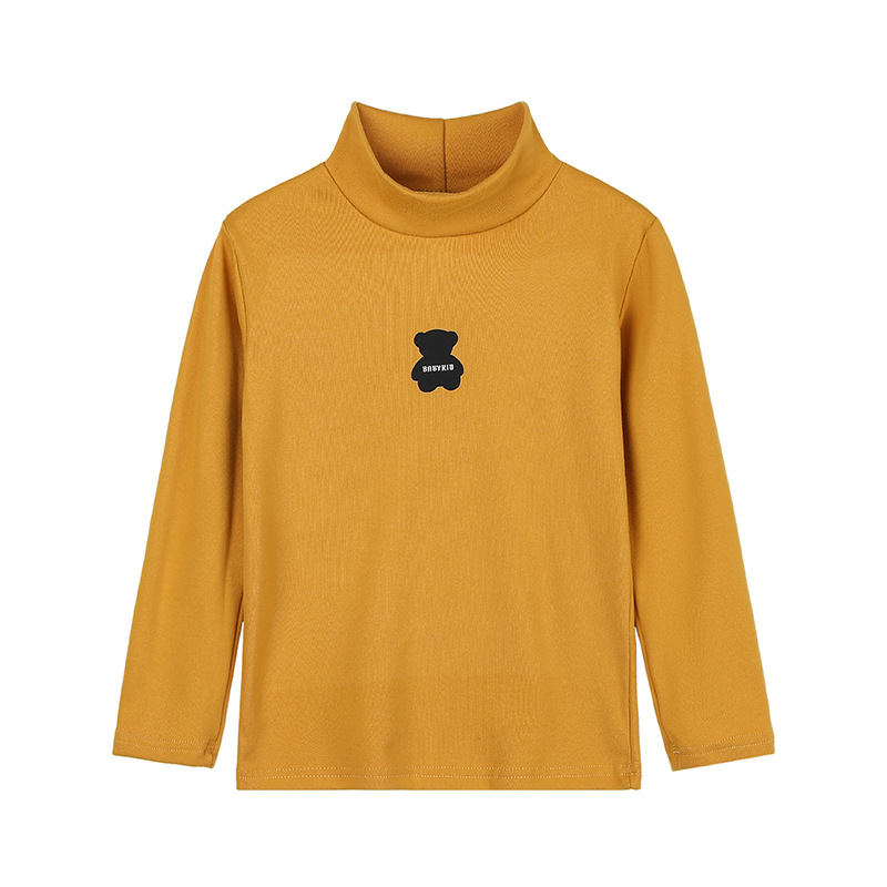 Dječja majica s dugim rukavima od bruširane poliester tkanine (95,5%), visok ovratnik, motiv karikatura, pogodna za proljeće, jesen i zimu