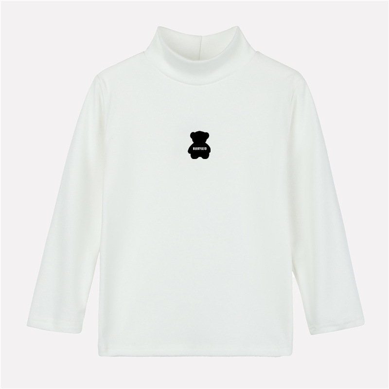 Dječja majica s dugim rukavima od bruširane poliester tkanine (95,5%), visok ovratnik, motiv karikatura, pogodna za proljeće, jesen i zimu