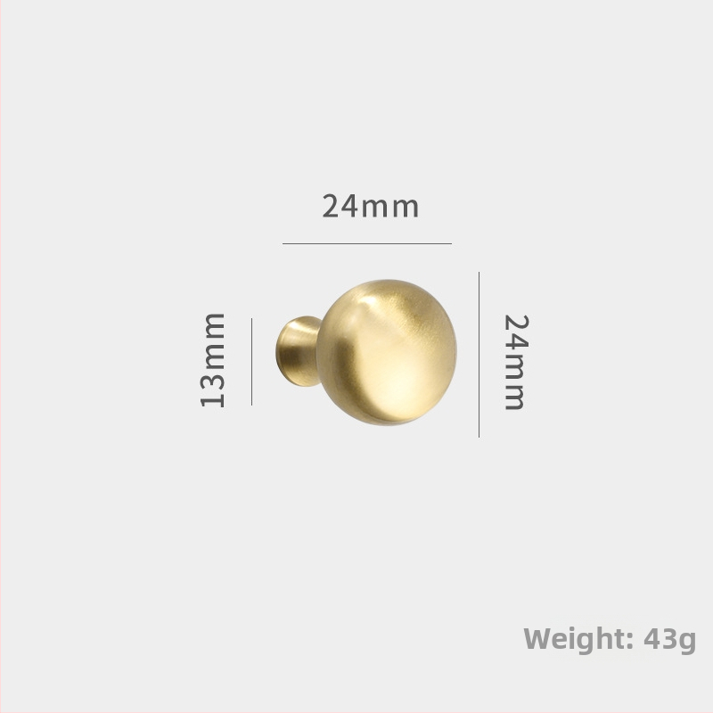 Mâner din cupru pentru uși și sertare, rotund, cu o singură gaură, formă semicirculară, model 8860, finisaj cu fir, stil modern minimalist