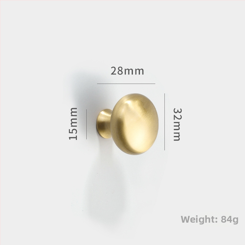 Mâner din cupru pentru uși și sertare, rotund, cu o singură gaură, formă semicirculară, model 8860, finisaj cu fir, stil modern minimalist