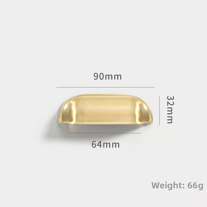 Mâner din cupru pentru uși și sertare, rotund, cu o singură gaură, formă semicirculară, model 8860, finisaj cu fir, stil modern minimalist