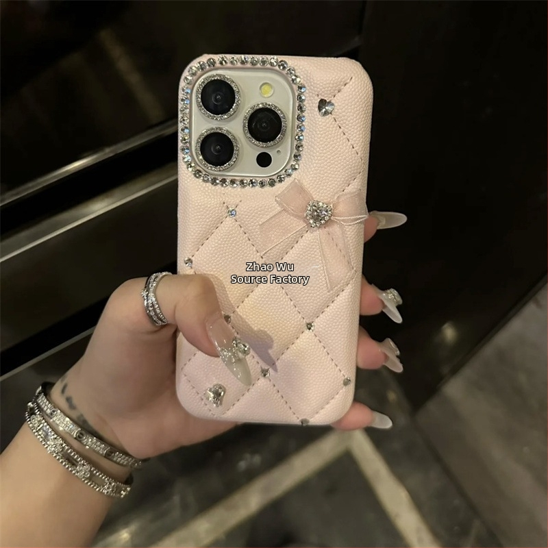 Obal na iPhone 16 Pro s diamantovým káro vzorom, značka ZHAOWU, štýl jednoduchý, materiál film, spracovanie: Iné