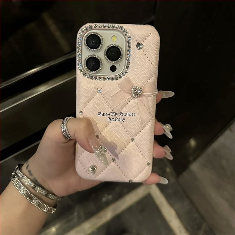 Obal na iPhone 16 Pro s diamantovým káro vzorom, značka ZHAOWU, štýl jednoduchý, materiál film, spracovanie: Iné