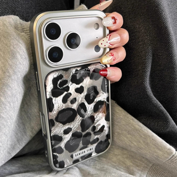 Maska za iPhone s leopard uzorkom, elektroplatirani završni sloj, akrilni materijal, zaštita od padova, prilagodljiva, kompatibilna s iPhone 13-17 Pro/Max i iPhone 14/15/16 Pro/Max