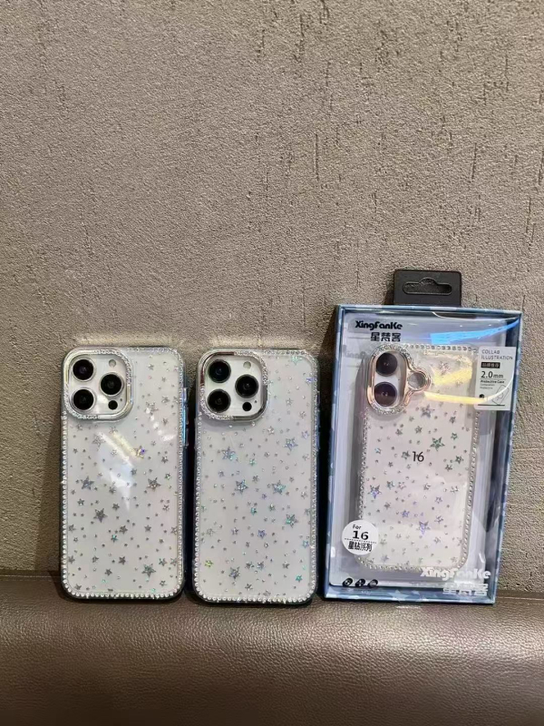 Θήκη IMD για iPhone 14/14 Pro/14 Pro Max με διαμαντένιο πλαίσιο και αστέρα, γυναικείου μινιμαλιστικού στιλ, προστασία από πτώσεις, λεπτή κατασκευή