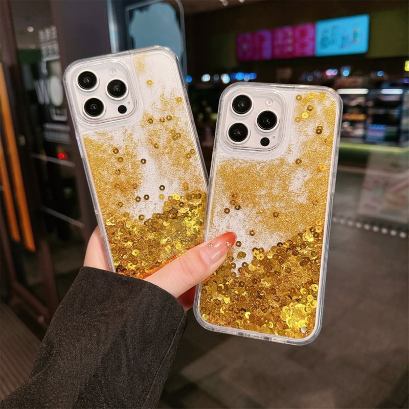 Puzdro na iPhone Gold Coin Quicksand, PC + TPU, injektážne lisovanie, magnetické uchopenie, odolné voči opotrebeniu a pádu, kompatibilné s radou iPhone 13–16